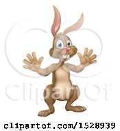 Clipart Of A Brown Easter Bunny Rabbit Royalty Free Vector Illustration