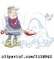 Poster, Art Print Of Man Shoveling Snow