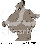 Clipart Of A Cartoon Black Man Drawn In Quarters Royalty Free Vector Illustration