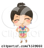 Clipart Of A Happy Navajo Native American Girl Royalty Free Vector Illustration by BNP Design Studio