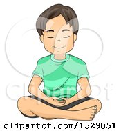 Poster, Art Print Of Relaxed Boy Meditating