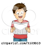 Clipart Of A Boy Practicing A Speech Royalty Free Vector Illustration