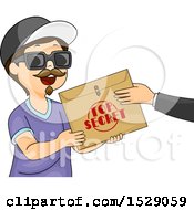 Boy Wearing A Disguise And Accepting A Top Secret Envelope