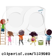 Poster, Art Print Of Group Of Children Posting A Large Sign