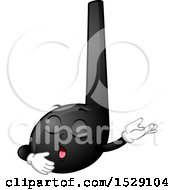 Clipart Of A Black Quarter Music Note Character Singing Royalty Free Vector Illustration