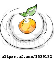Clipart Of A Sketched Fried Egg Royalty Free Vector Illustration