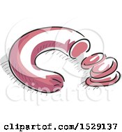 Clipart Of A Sketched Sausage Royalty Free Vector Illustration by BNP Design Studio