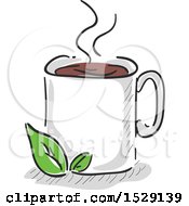 Clipart Of A Sketched Coffee Cup Royalty Free Vector Illustration