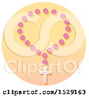 Clipart Of A Rosary Christian Icon On A Gradient Circle Royalty Free Vector Illustration by BNP Design Studio