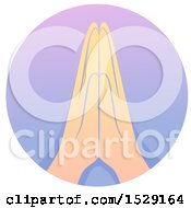 Praying Hands Christian Icon On A Gradient Circle