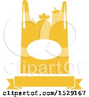 Poster, Art Print Of Silhouetted Shopping Bag Full Of Produce With A Banner