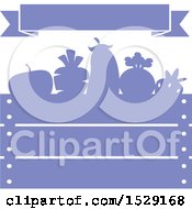 Clipart Of A Silhouetted Crate Full Of Produce With A Banner Royalty Free Vector Illustration by BNP Design Studio