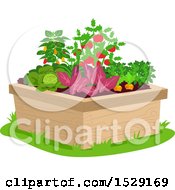 Poster, Art Print Of Raised Garden Bed With Vegetable Plants