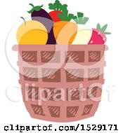 Clipart Of A Basket Full Of Produce Royalty Free Vector Illustration by BNP Design Studio