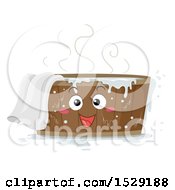 Wooden Tub Character With Hot Water And A Towel