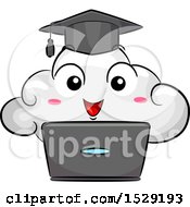 Poster, Art Print Of Cloud Graduate Character Over A Laptop