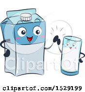 Poster, Art Print Of Milk Carton Character And Glass Giving A High Five