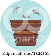 Clipart Of A Bee Apiculture Agriculture Icon Royalty Free Vector Illustration by BNP Design Studio