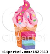 Clipart Of A Pink Sweet Ice Cream Shaped Shop Royalty Free Vector Illustration