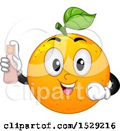 Poster, Art Print Of Happy Navel Orange Character Spraying Fragrance