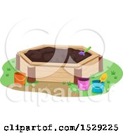 Clipart Of A Raised Garden Bed With Mud Royalty Free Vector Illustration