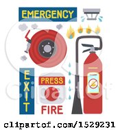 Poster, Art Print Of Fire Alarm Fire Extinguisher Fire Hose And Sprinkler