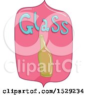 Clipart Of A Pink Glass Recycling Label Royalty Free Vector Illustration
