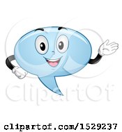 Clipart Of A Speech Balloon Character Presenting Royalty Free Vector Illustration