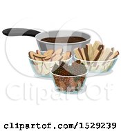 Pot Of Mud And Ingredients For Mud Pies