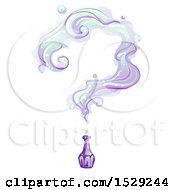 Poster, Art Print Of Vintage Purple Bottle With Smoke Forming A Question Mark