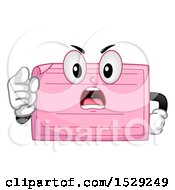 Clipart Of A Mad Pink Slip Character Pointing Outwards Royalty Free Vector Illustration
