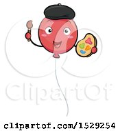 Poster, Art Print Of Balloon Artist Character Holding A Paintbrush And Palette