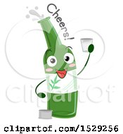 Soju Bottle Character Holding A Shot Glass And Saying Cheers
