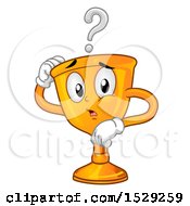 Clipart Of A Confused Golden Trophy Character Royalty Free Vector Illustration by BNP Design Studio