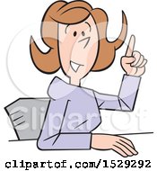 Clipart Of A Cartoon Business Woman Making A Point Royalty Free Vector Illustration by Johnny Sajem