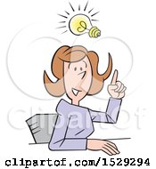 Poster, Art Print Of Cartoon Business Woman Making A Point With An Idea