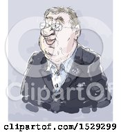 Poster, Art Print Of Painted Business Man On Gray Thomas Bach
