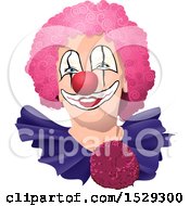 Poster, Art Print Of Clown With A Pink Wig