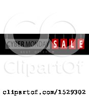 Clipart Of A Cyber Monday Sale Design On Black Royalty Free Vector Illustration