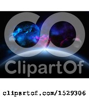 Clipart Of A 3d Abstract Fictional Planet Astronomy Background Royalty Free Illustration