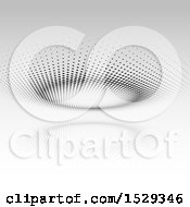 Clipart Of A Grayscale Halftone Ring Background Royalty Free Vector Illustration