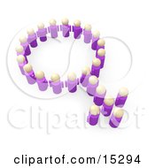 Group Of Purple People Forming The Female Sex Symbol