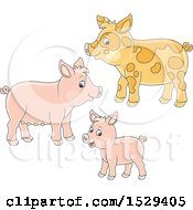 Poster, Art Print Of Cute Pig Family