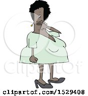 Clipart Of A Cartoon Black Woman Picking Her Nose Royalty Free Vector Illustration