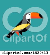 Clipart Of A Toucan Bird On Turquoise Royalty Free Vector Illustration by elena