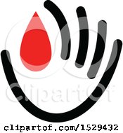 Clipart Of A Blood Donor Hand With A Droplet Royalty Free Vector Illustration by elena