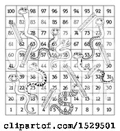 Poster, Art Print Of Black And White Snakes And Ladders Board Game