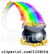 St Patricks Day Rainbow Ending At A Leprechauns Pot Of Gold