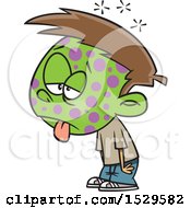 Clipart Of A Cartoon Contagious Sick Boy Royalty Free Vector Illustration by toonaday