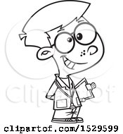 Poster, Art Print Of Cartoon Outline Doctor Boy